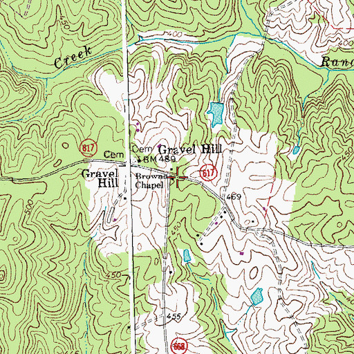 Topographic Map of Buckingham Female Collegiate Institute Historic District, VA