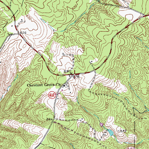 Topographic Map of Chestnut Grove, VA