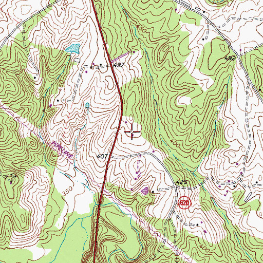 Topographic Map of Gannaway School (historical), VA