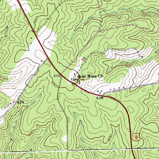 Topographic Map of Gold Mine Cemetery, VA