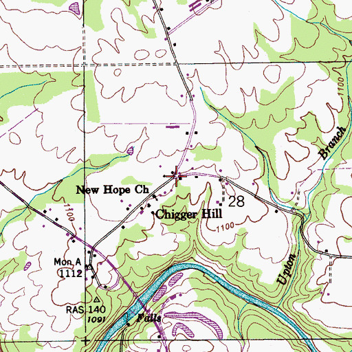 Topographic Map of Chigger Hill, AL