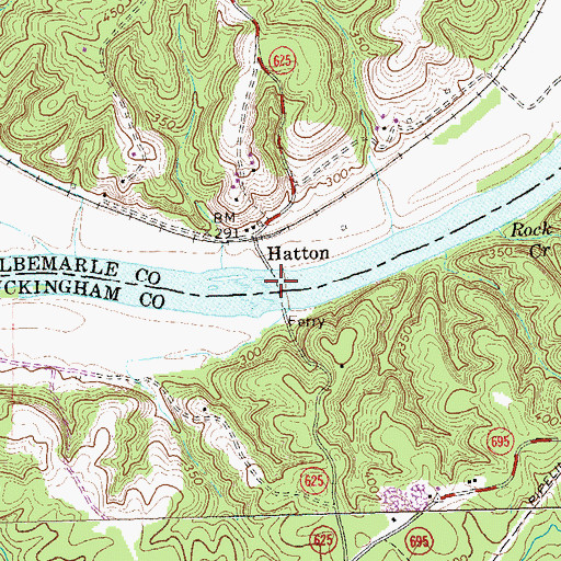 Topographic Map of Hattons Ferry, VA