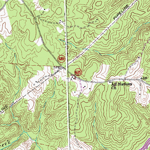 Topographic Map of Holiness Church, VA