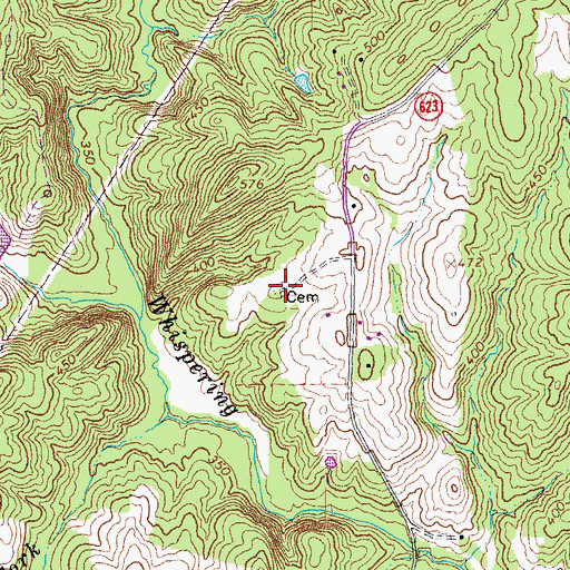 Topographic Map of Hubbard Cemetery, VA