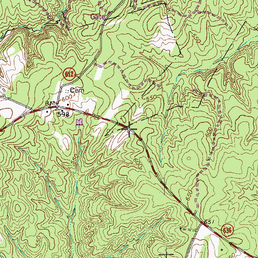 Topographic Map of Mount Carmel Church (historical), VA
