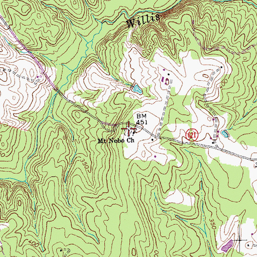 Topographic Map of Mount Nebo Cemetery, VA
