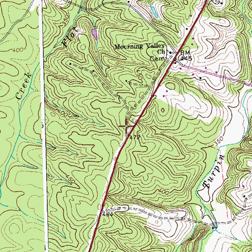 Topographic Map of Mourning Valley School (historical), VA
