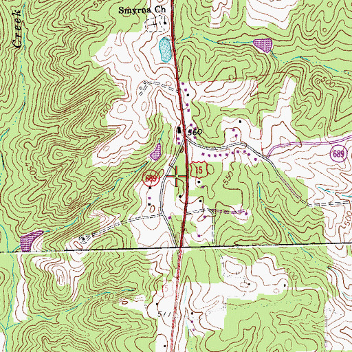 Topographic Map of Oak Grove School (historical), VA