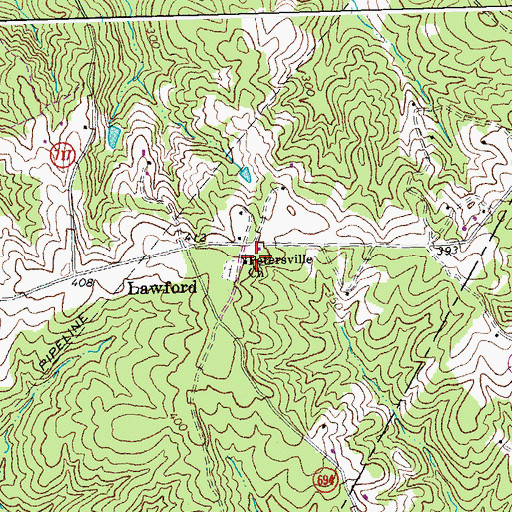 Topographic Map of Petersville School (historical), VA