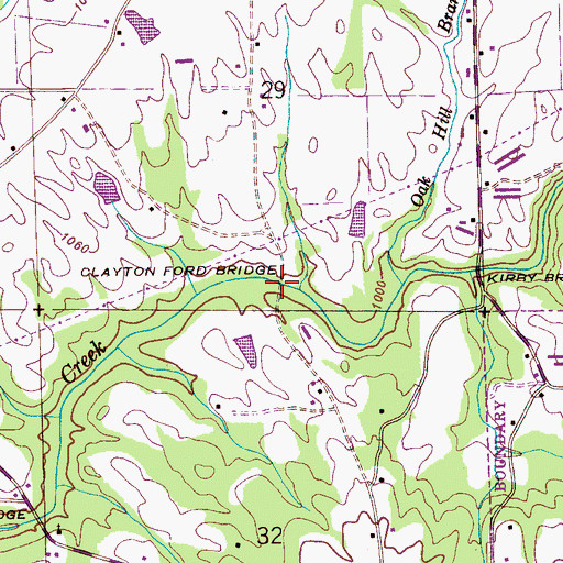 Topographic Map of Clayton Ford Bridge, AL