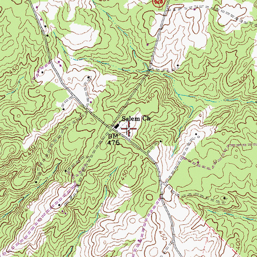 Topographic Map of Salem Cemetery, VA