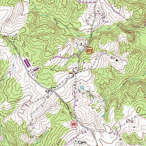 Topographic Map of Saratoga School (historical), VA