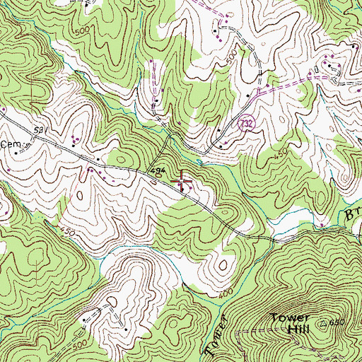 Topographic Map of Thomas-Oliver School (historical), VA