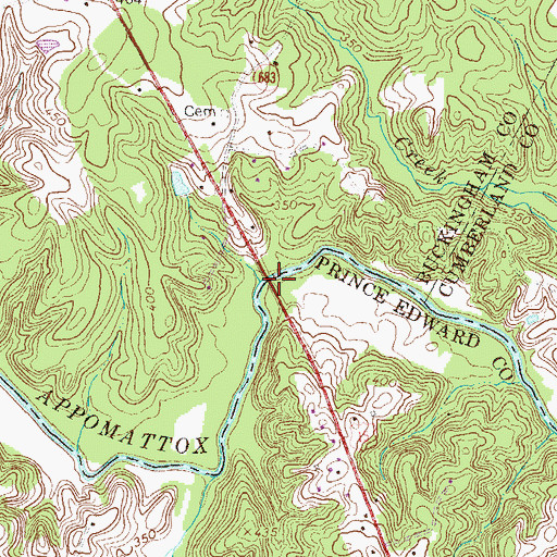 Topographic Map of Wilbourne Bridge, VA
