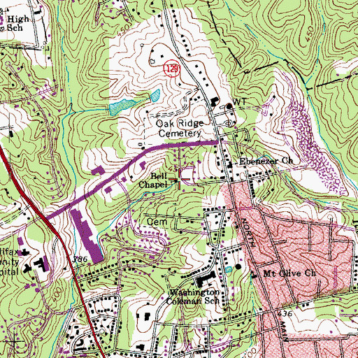 Topographic Map of Bell Chapel, VA