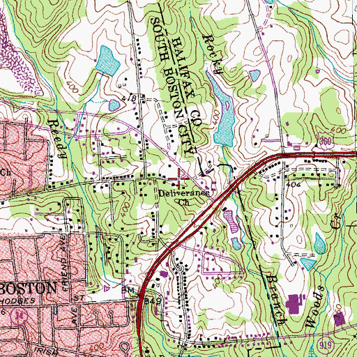 Topographic Map of Deliverance Church, VA