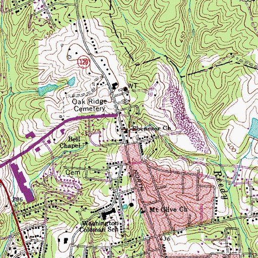 Topographic Map of Ebenezer Church, VA