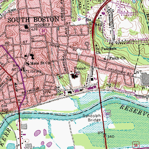 Topographic Map of C H Friend Elementary School, VA