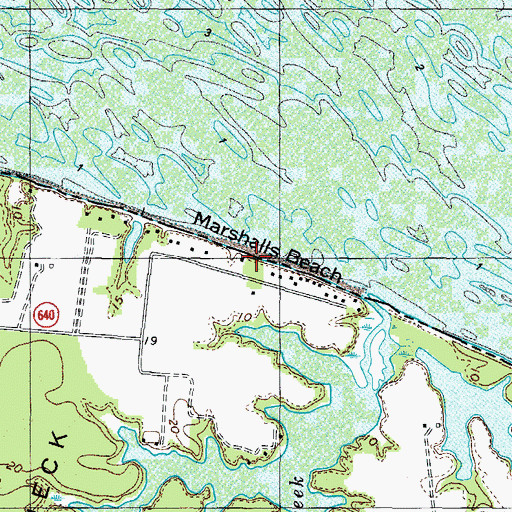 Topographic Map of Marshalls Beach, VA