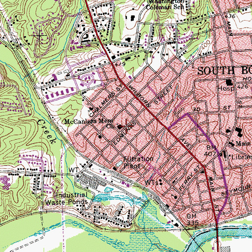 Topographic Map of McCanless Memorial Church, VA