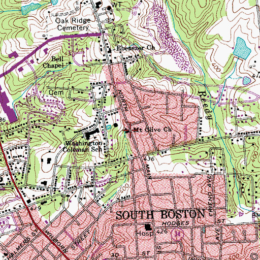 Topographic Map of Mount Olive Church, VA