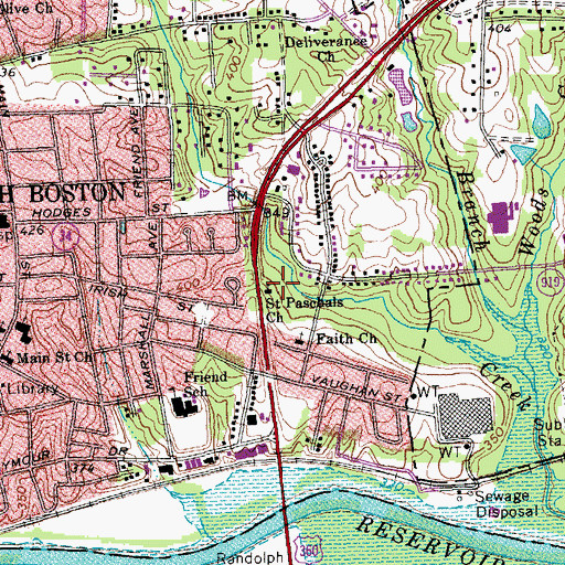 Topographic Map of Saint Paschals Church, VA