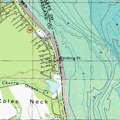 Topographic Map of Stinking Point, VA