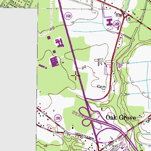 Topographic Map of Chesapeake General Hospital Heliport, VA