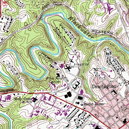 Topographic Map of L G Hospital Heliport, VA