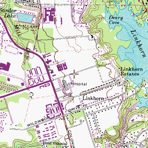 Topographic Map of Virginia Beach General Hospital Heliport, VA