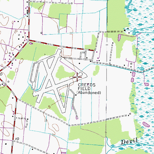 Topographic Map of Creeds Heliport, VA