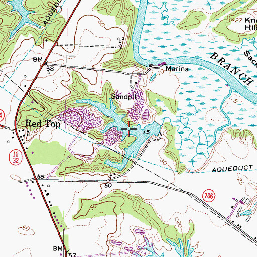 Topographic Map of Rountree North Pond, VA