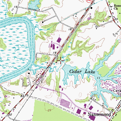 Topographic Map of Brights Dam, VA