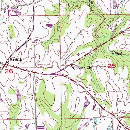 Topographic Map of Corinth Church, AL