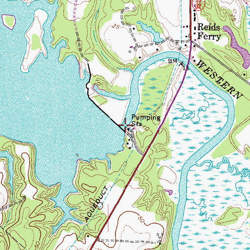 Topographic Map of Western Branch Dam, VA