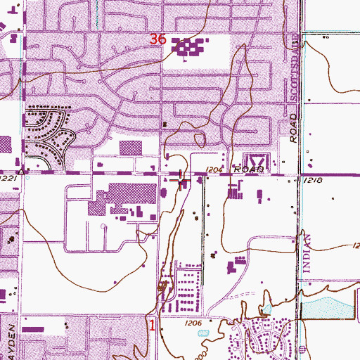 Topographic Map of Scottsdale Community Hospital (historical), AZ