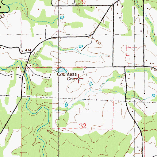 Topographic Map of Countess Cemetery, AL