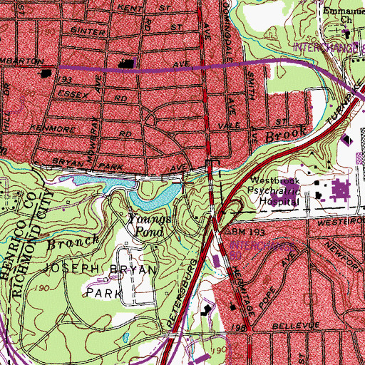Topographic Map of Youngs Pond Dam, VA