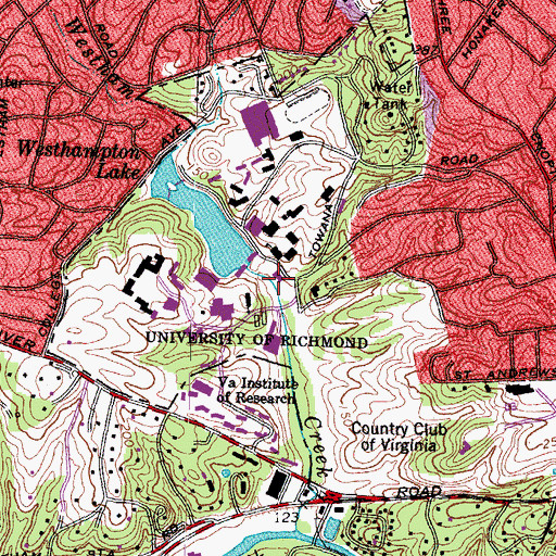 Topographic Map of University Commons Dam, VA