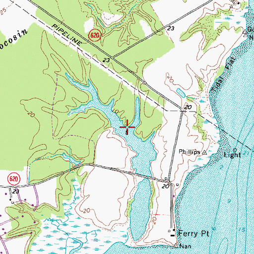 Topographic Map of Ferry Point Pond, VA