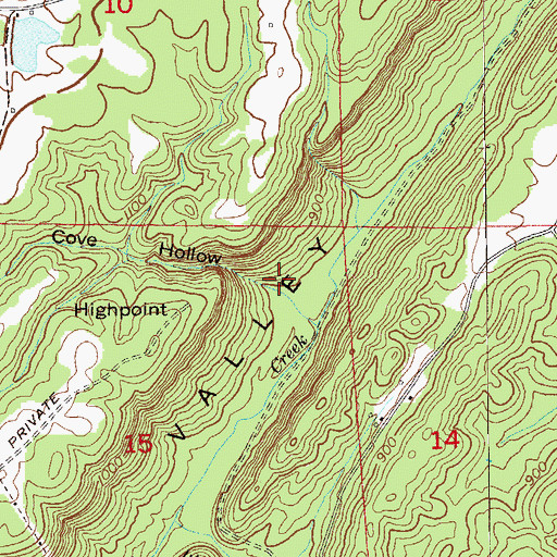 Topographic Map of Cove Hollow, AL