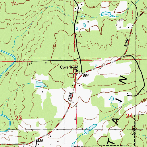 Topographic Map of Cove Road Church, AL