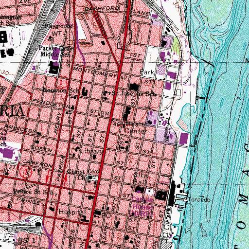 Topographic Map of Health Center, VA