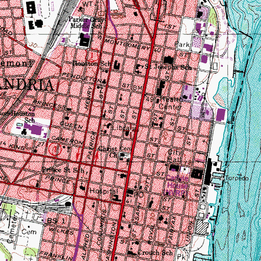 Topographic Map of Barrett Main Library, VA