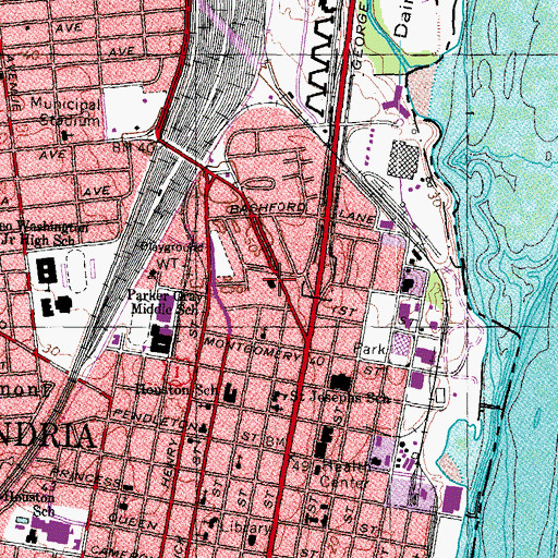Topographic Map of Alexandria Fire Department Station 204 Headquarters, VA
