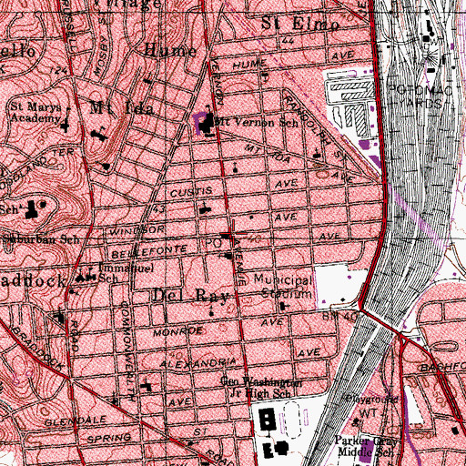 Topographic Map of Potomac Post Office, VA