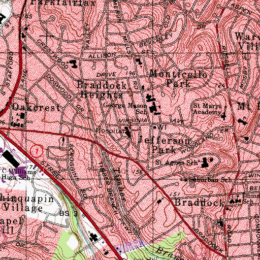 Topographic Map of Circle Terrace Hospital, VA