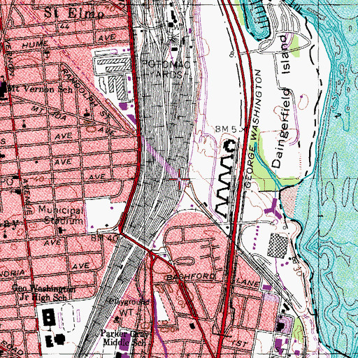 Topographic Map of Special Services Department Library, VA