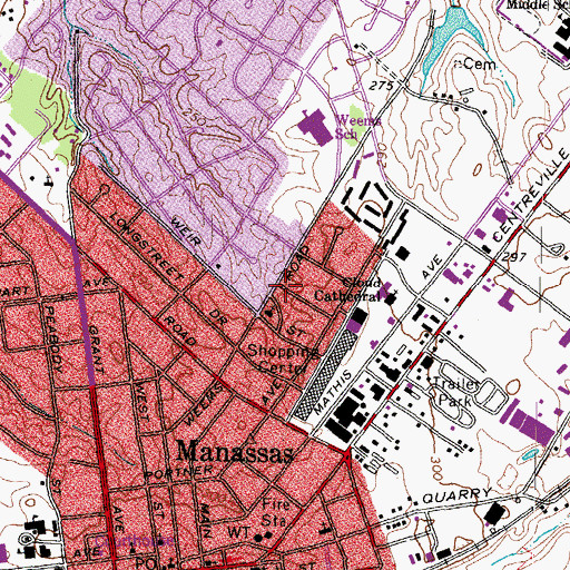 Topographic Map of Stonewall Recreation Center, VA