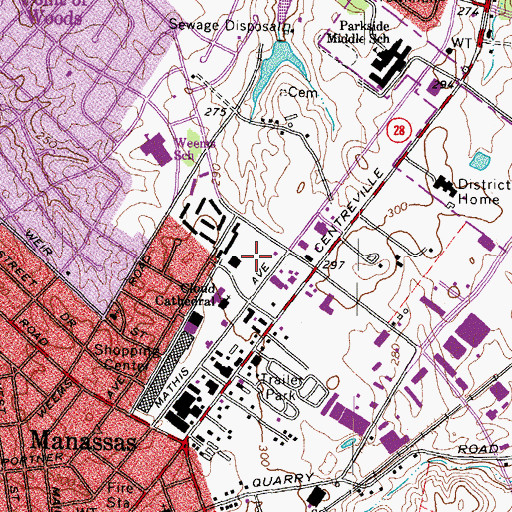 Topographic Map of Reb-Yank Shopping Center, VA